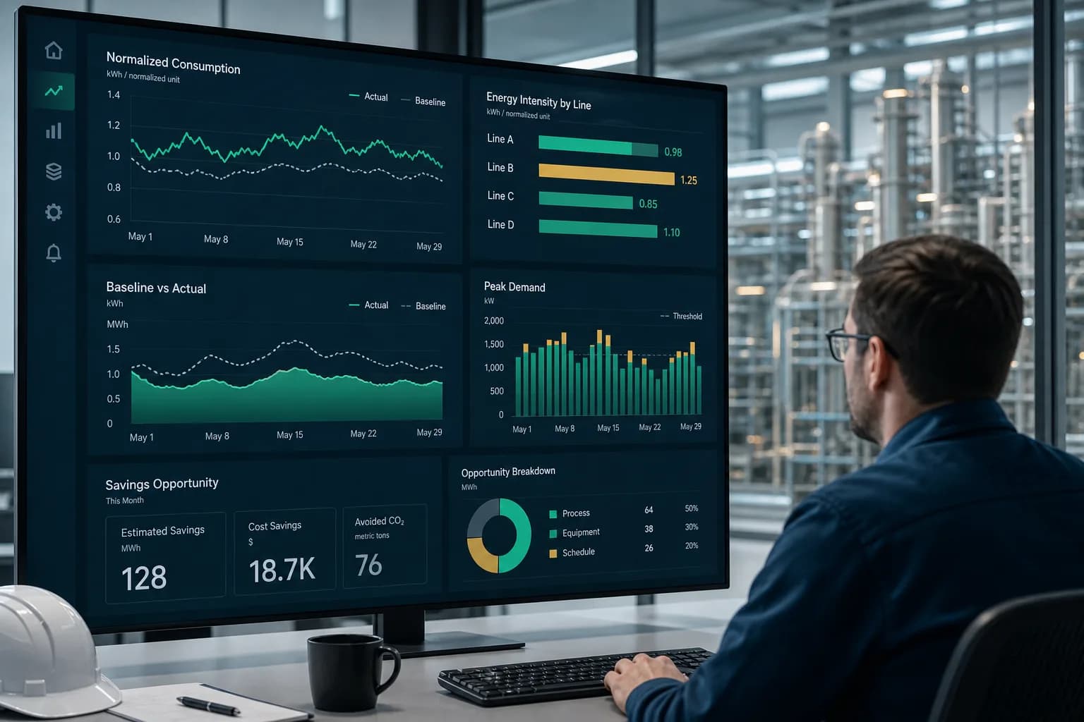 enCoreEnergy industrial multi-utility energy and resource operations dashboard
