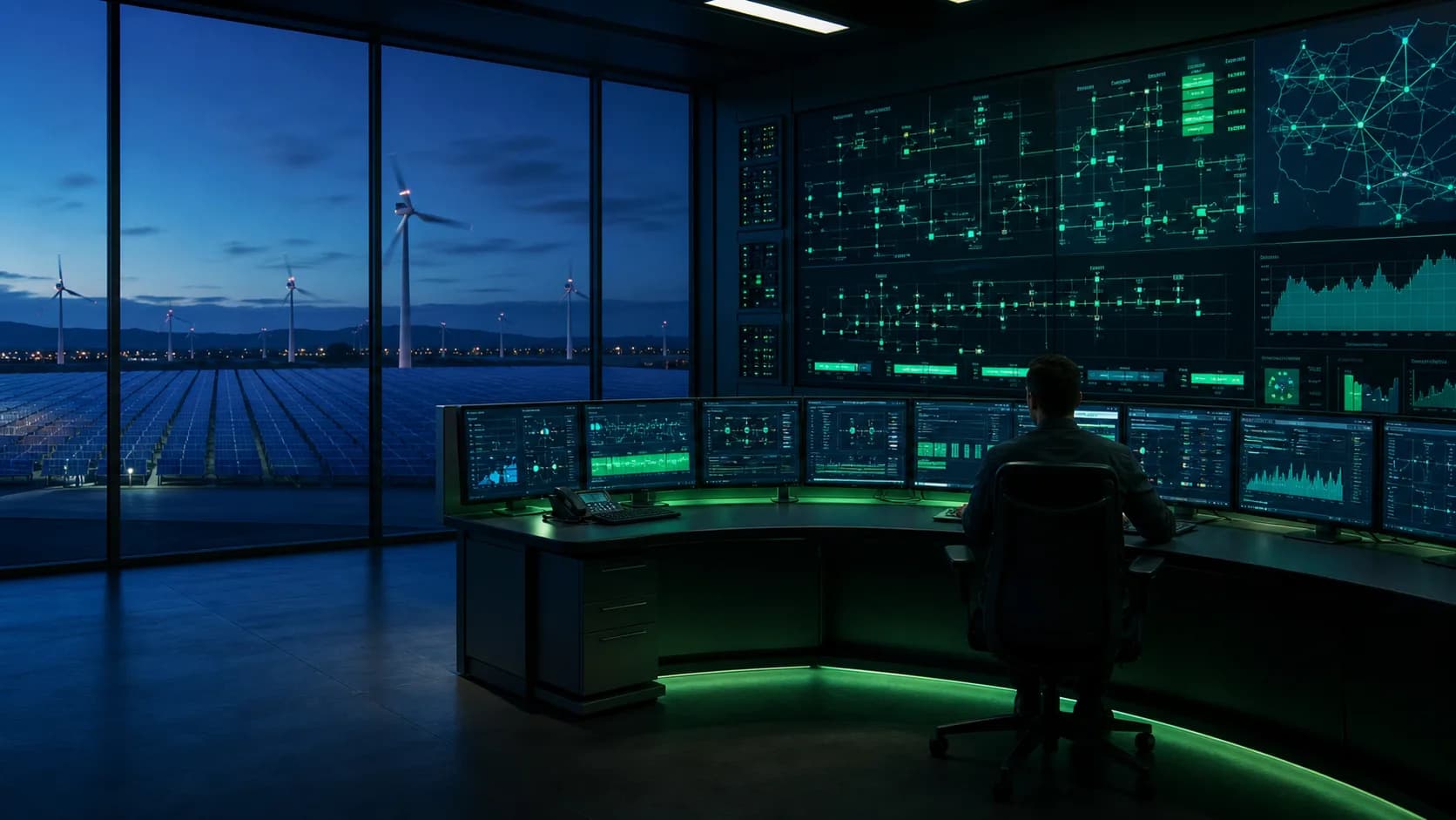 enPowerManager hybrid wind and solar power plant controller architecture